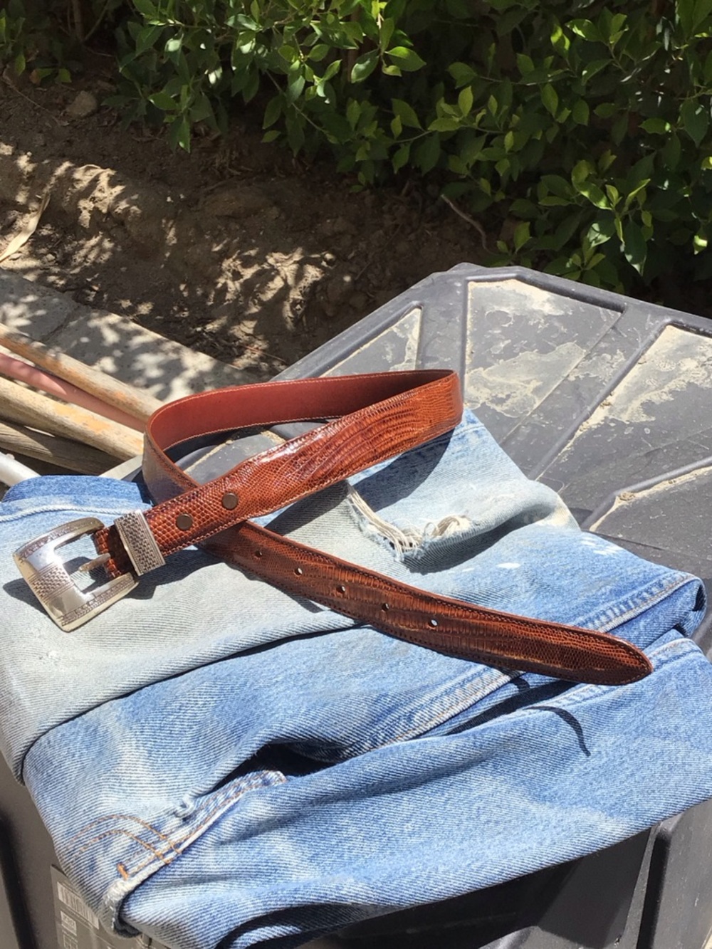 Randall Moore lizard leather 34/w removable buckle used conditions